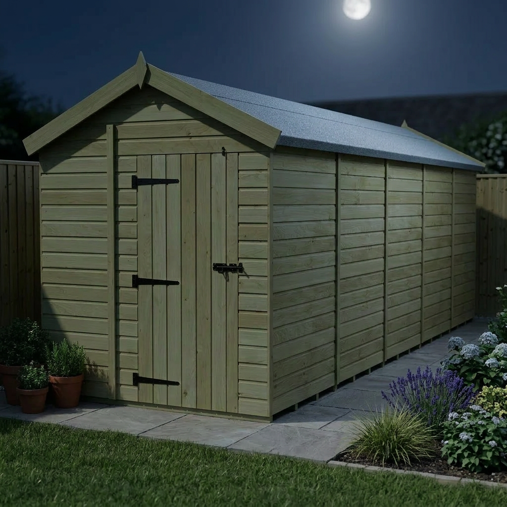 7 x 20 Apex Shed (Single Door, No Windows) - view 4