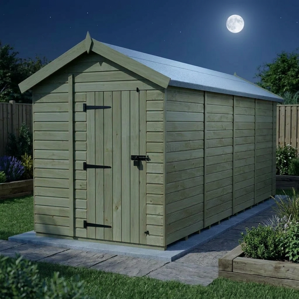 6 x 19 Apex Shed (Single Door, No Windows) - view 6
