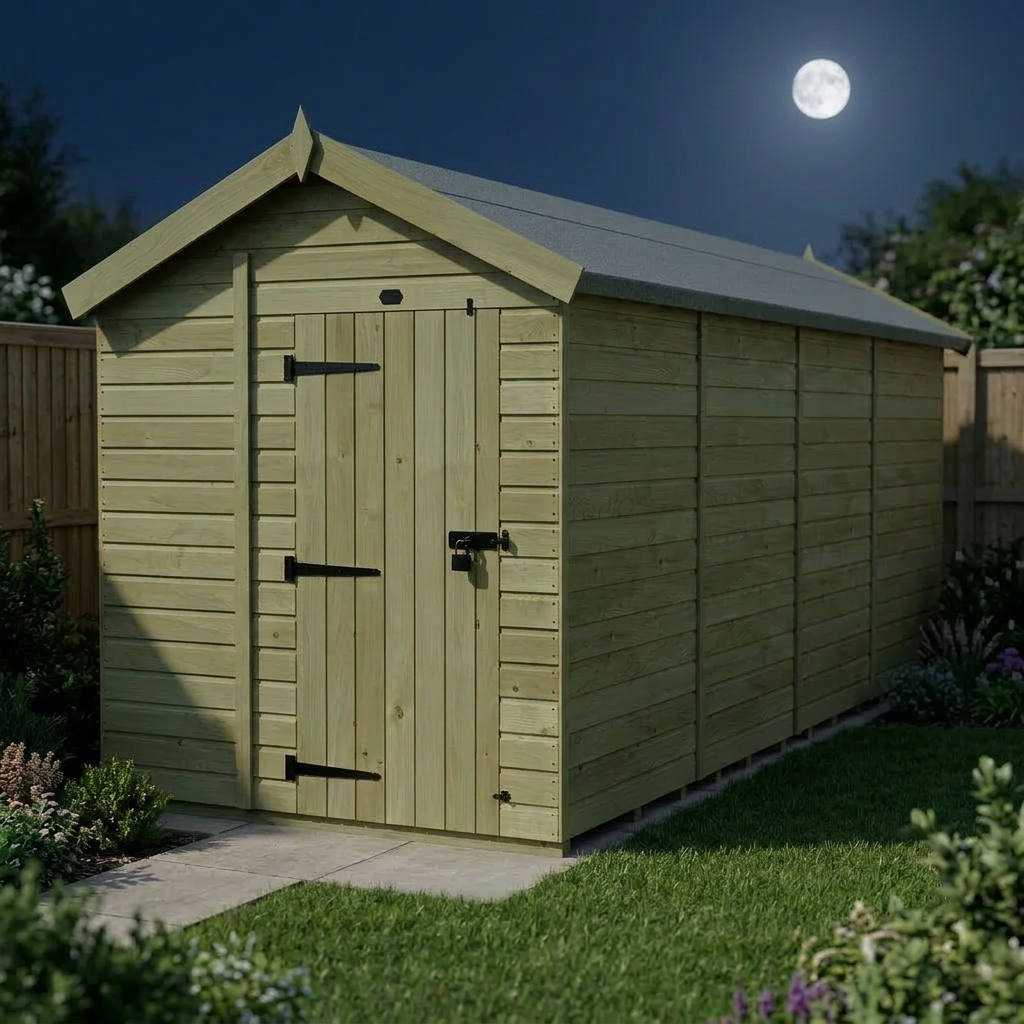 7 x 19 Apex Shed (Single Door, No Windows) - view 6