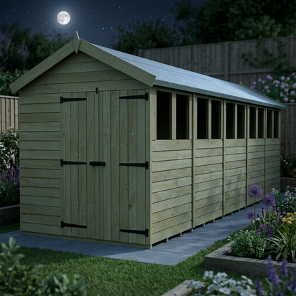 7 x 20 Apex Shed (Double Door, With Windows) - view 5