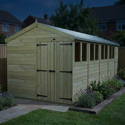 8 x 18 Apex Shed (Double Door, With Windows) - view 5