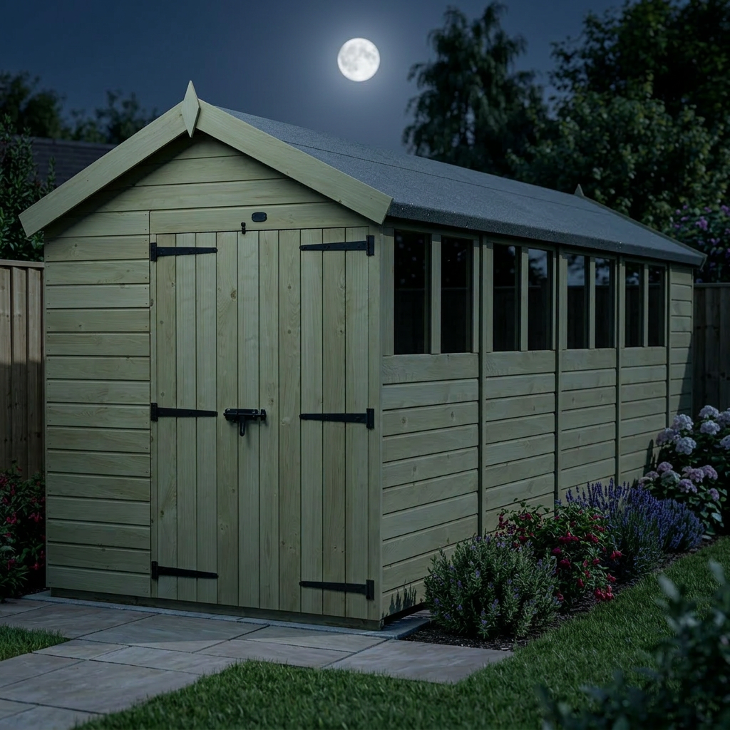 6 x 18 Apex Shed (Double Door, With Windows) - view 4