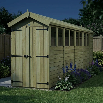 4 x 18 Apex Shed (Double Door, With Windows) - view 3