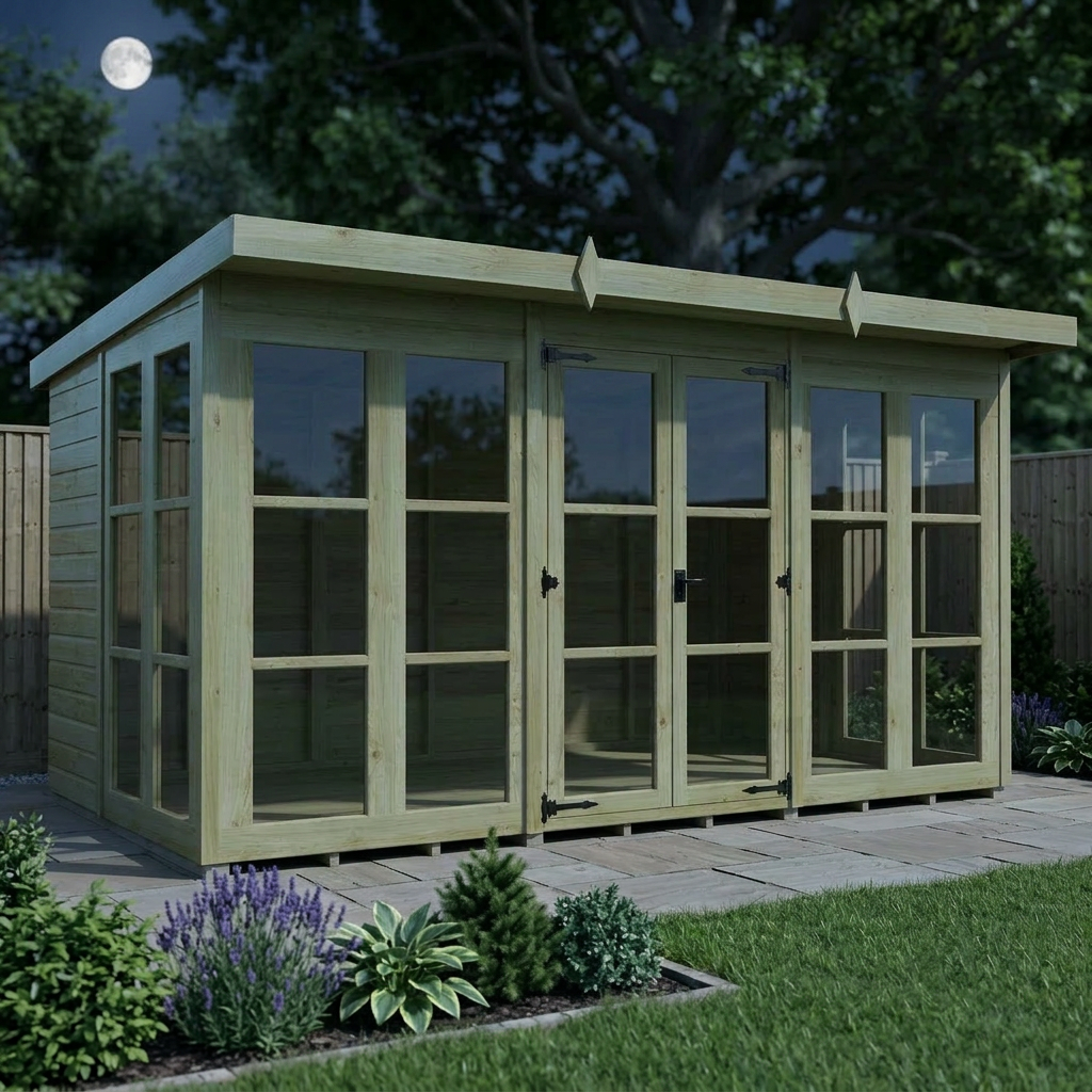 12 x 7 Georgian Window Pent Summer House - view 4