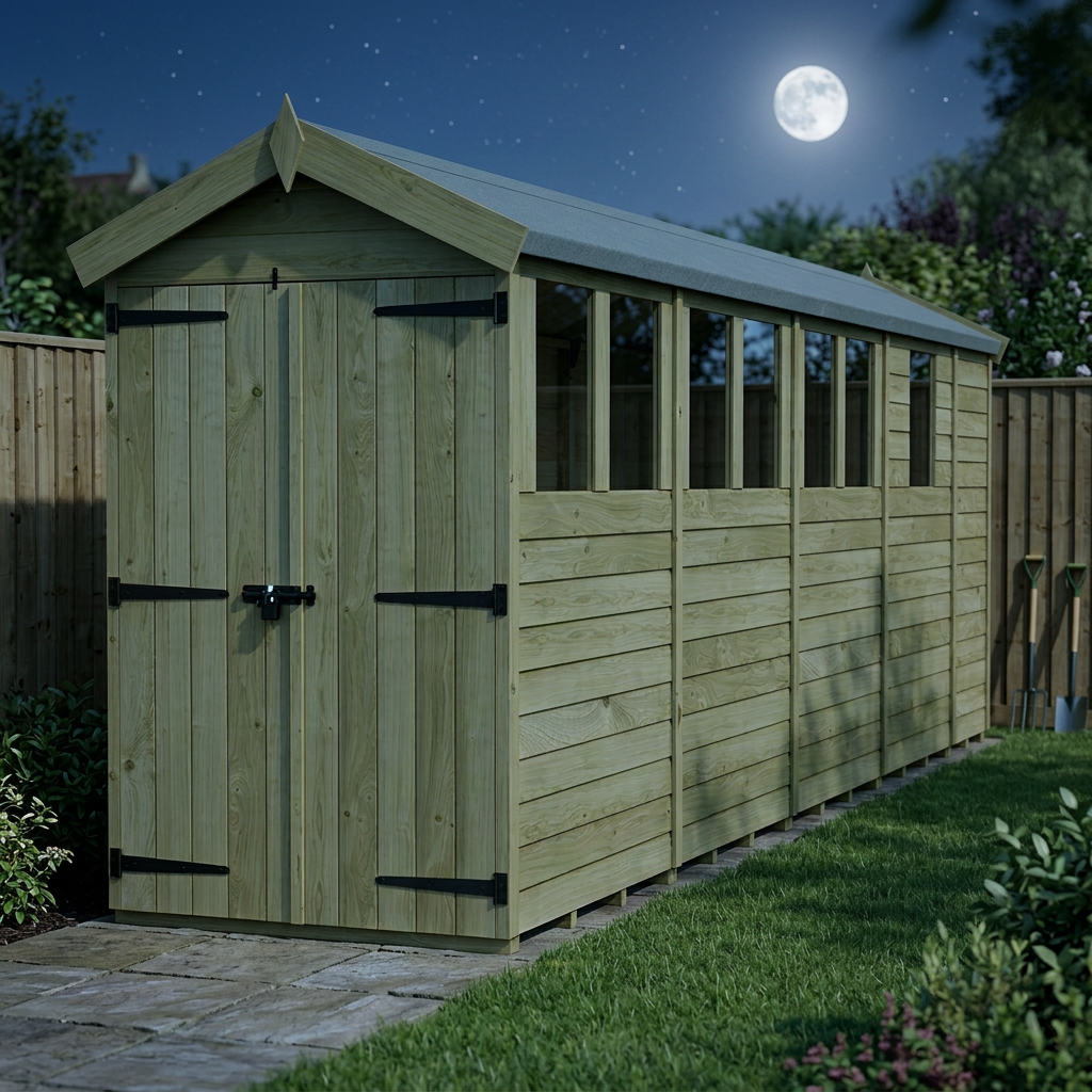 4 x 17 Apex Shed (Double Door, With Windows) - view 4