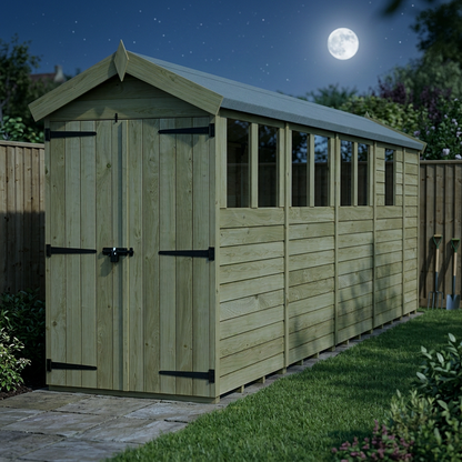 4 x 17 Apex Shed (Double Door, With Windows) - view 4