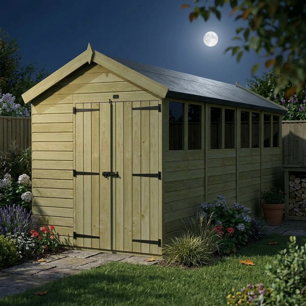 7 x 16 Apex Shed (Double Door, With Windows) - view 5