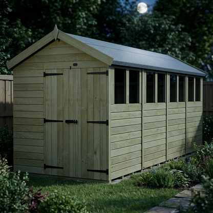 6 x 16 Apex Shed (Double Door, With Windows) - view 5