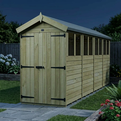 4 x 16 Apex Shed (Double Door, With Windows) - view 6