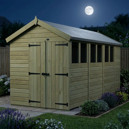 6 x 15 Apex Shed (Double Door, With Windows) - view 4