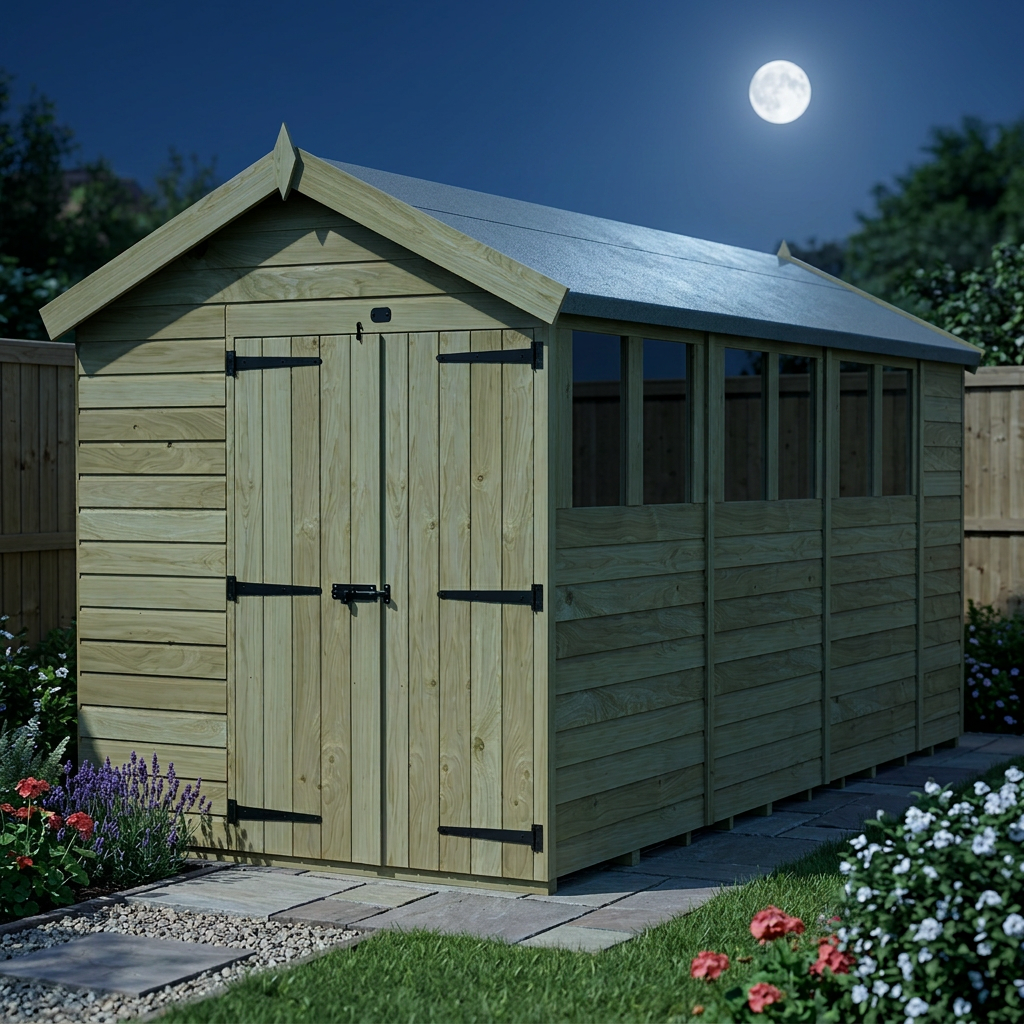7 x 14 Apex Shed (Double Door, With Windows) - view 5