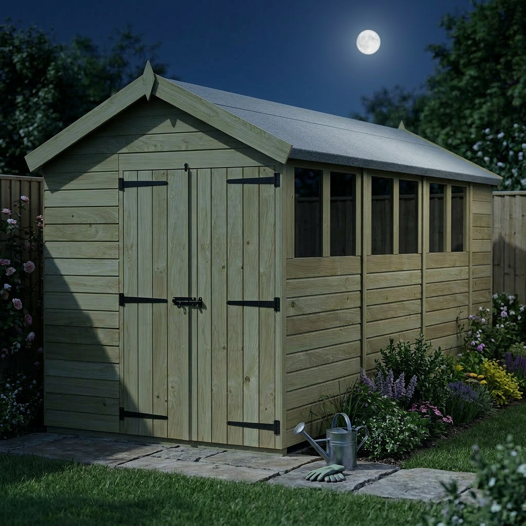 6 x 14 Apex Shed (Double Door, With Windows) - view 6