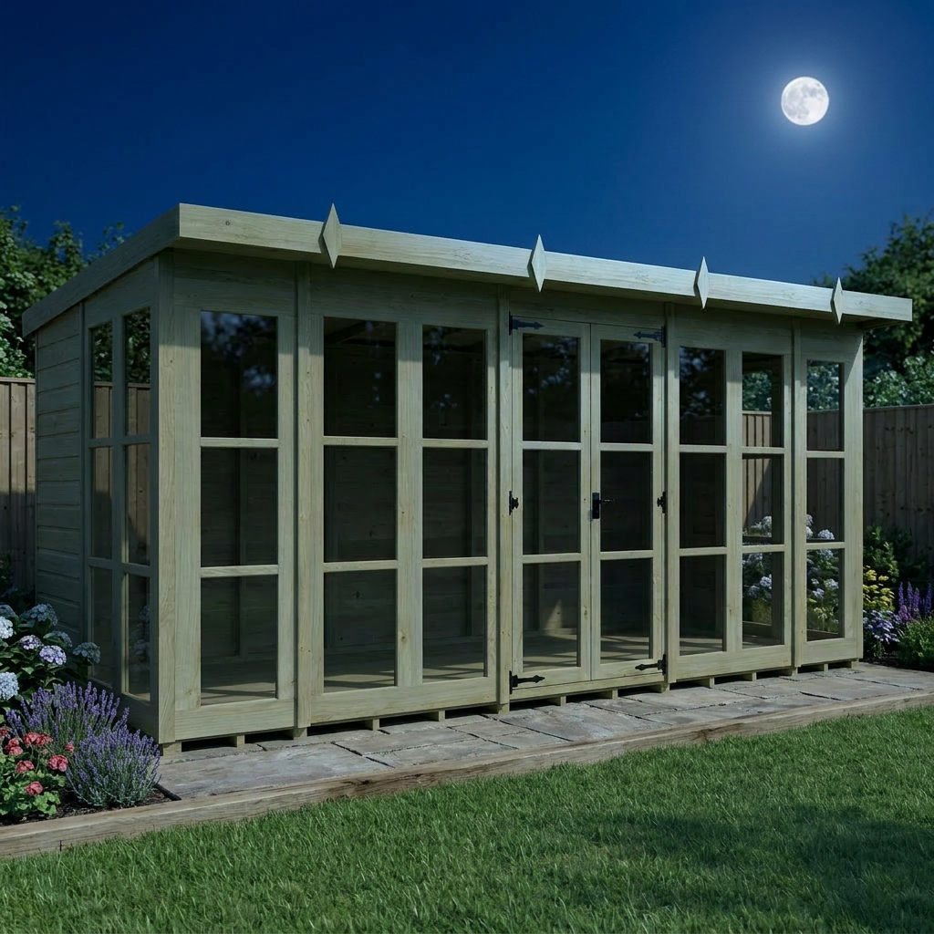 16 x 7 Georgian Window Pent Summer House - view 5