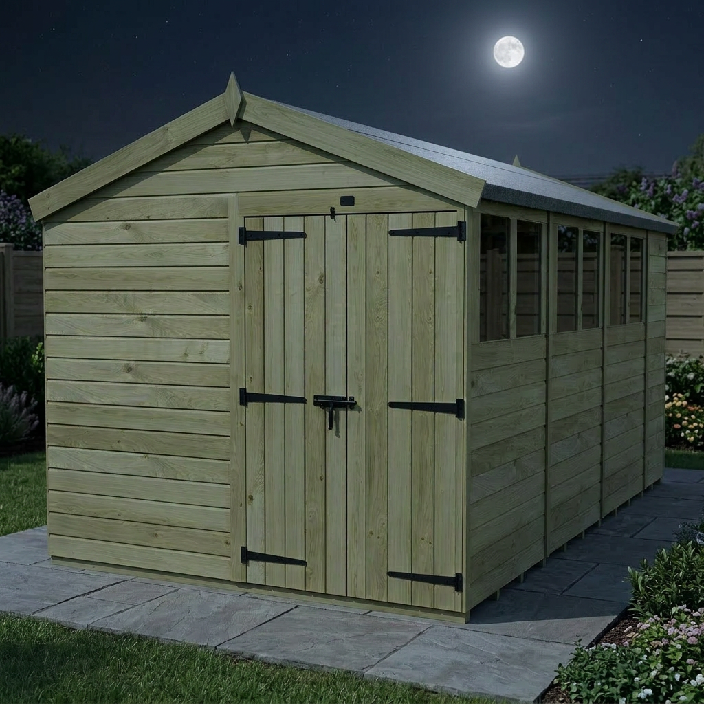 8 x 14 Apex Shed (Double Door, With Windows) - view 6