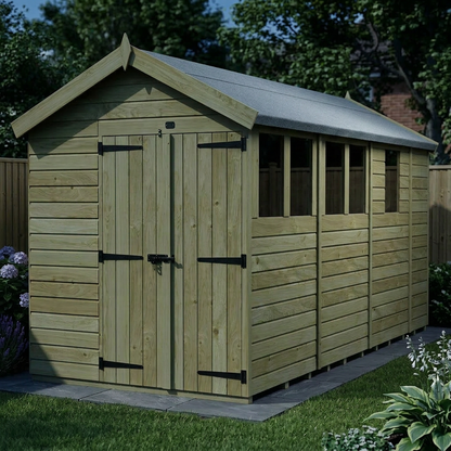 7 x 13 Apex Shed (Double Door, With Windows) - view 5