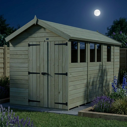 6 x 13 Apex Shed (Double Door, With Windows) - view 4