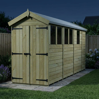 4 x 13 Apex Shed (Double Door, With Windows) - view 4