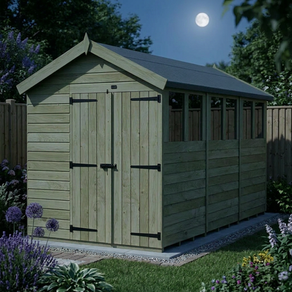 7 x 12 Apex Shed (Double Door, With Windows) - view 5