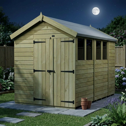 6 x 11 Apex Shed (Double Door, With Windows) - view 4