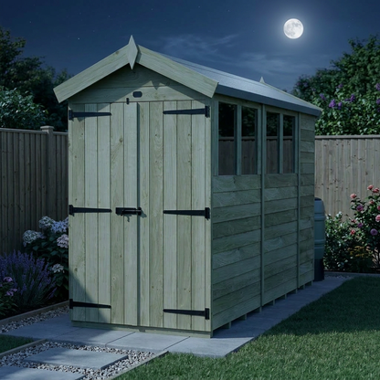 4 x 11 Apex Shed (Double Door, With Windows) - view 5