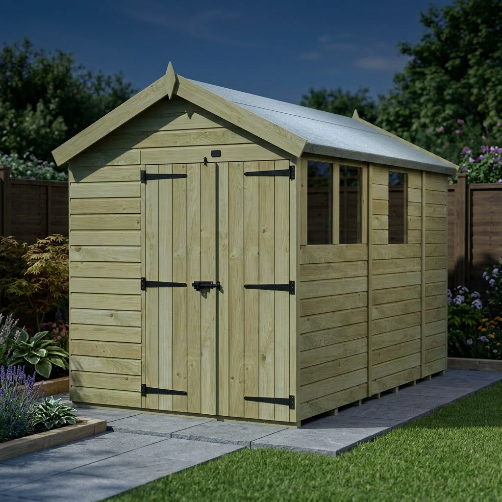 6 x 9 Apex Shed (Double Door, With Windows) - view 4