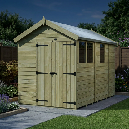 6 x 9 Apex Shed (Double Door, With Windows) - view 4