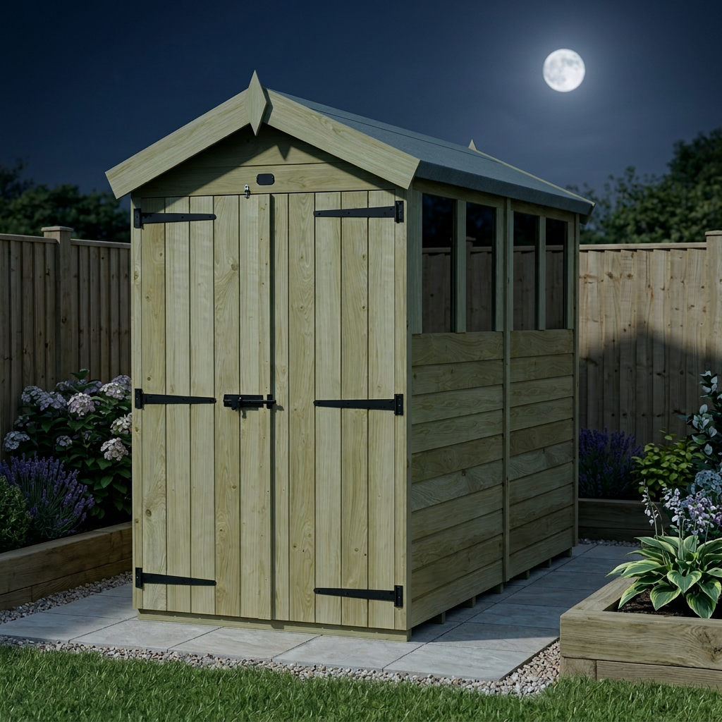 4 x 8 Apex Shed (Double Door, With Windows) - view 5
