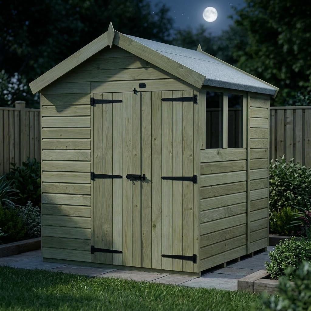 7 x 7 Apex Shed (Double Door, With Windows) - view 5