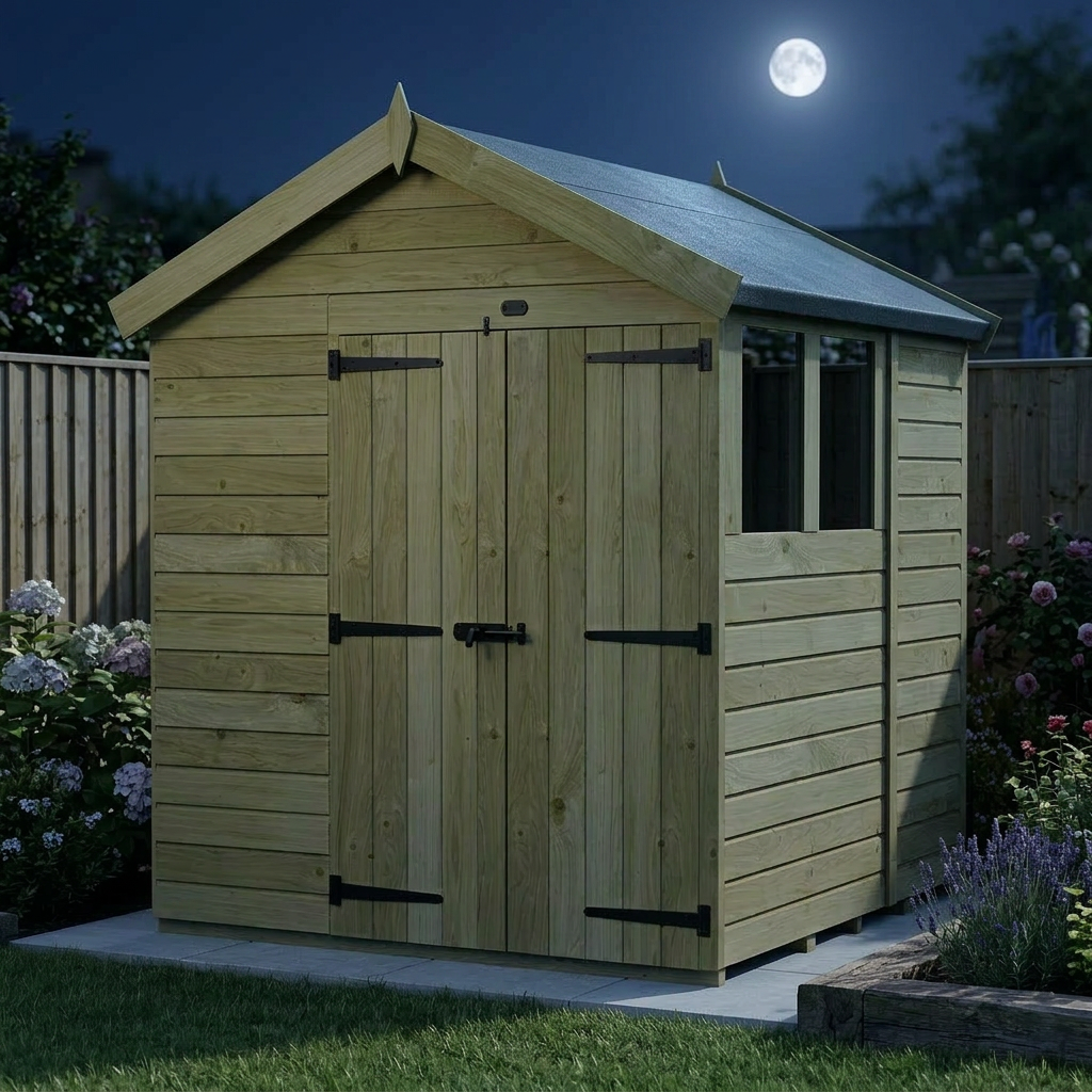 6 x 7 Apex Shed (Double Door, With Windows) - view 4