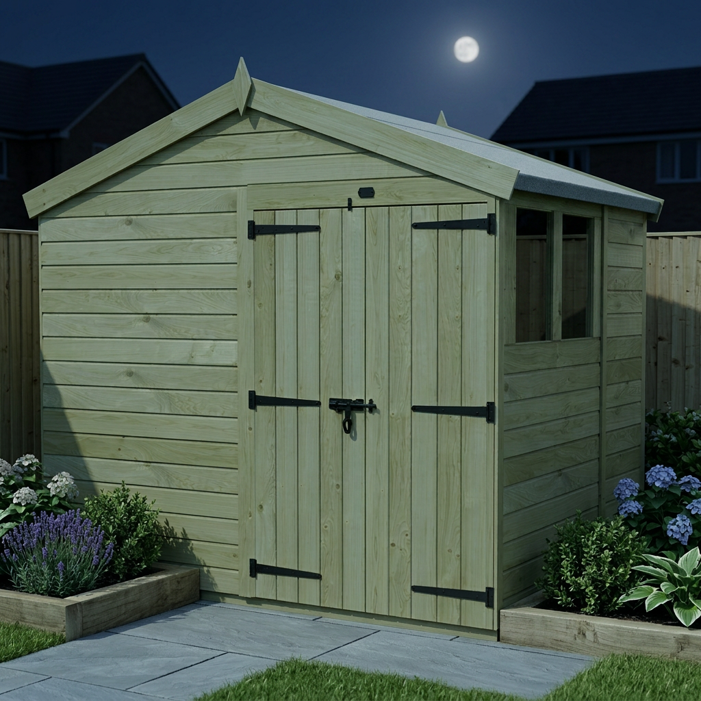 8 x 6 Apex Shed (Double Door, With Windows) - view 4