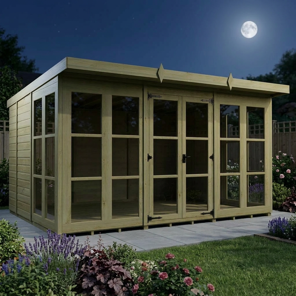 12 x 9 Georgian Window Pent Summer House - view 3
