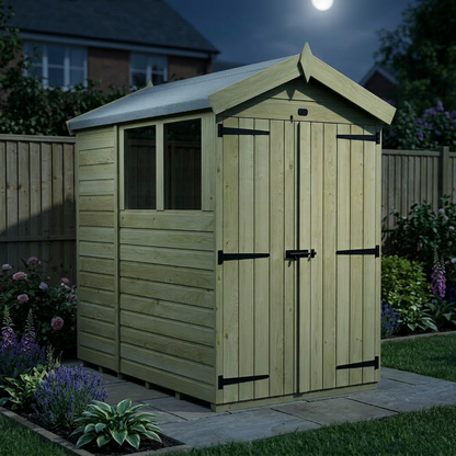 4 x 6 Apex Shed (Double Door, With Windows) - view 5