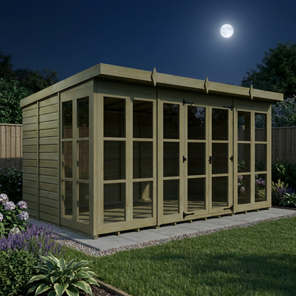 20 x 9 Georgian Window Pent Summer House - view 5