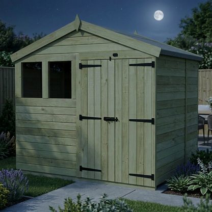 8 x 5 Apex Shed (Double Door, With Windows) - view 4