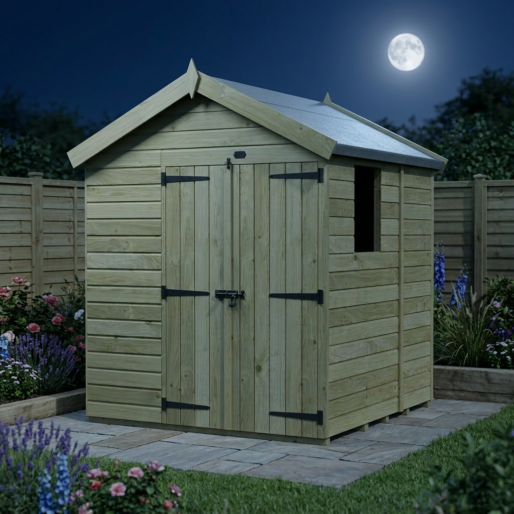 7 x 5 Apex Shed (Double Door, With Windows) - view 5
