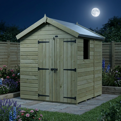 7 x 5 Apex Shed (Double Door, With Windows) - view 5