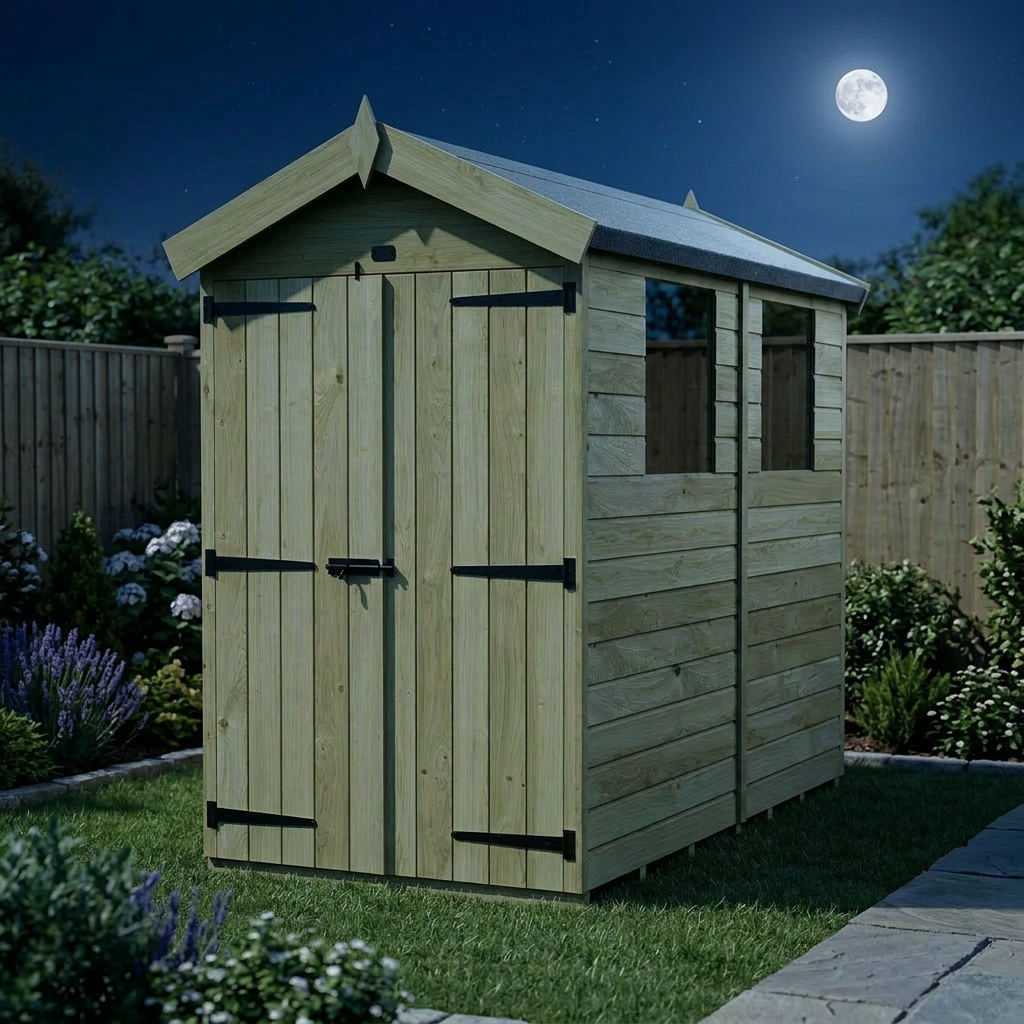 4 x 5 Apex Shed (Double Door, With Windows) - view 5