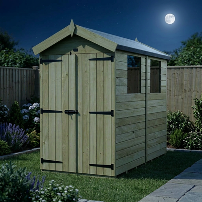 4 x 5 Apex Shed (Double Door, With Windows) - view 5
