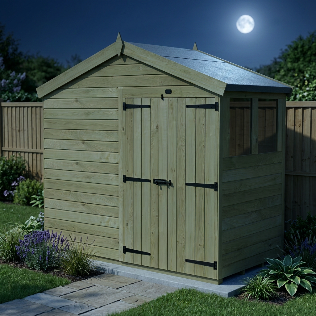 8 x 4 Apex Shed (Double Door, With Windows) - view 5
