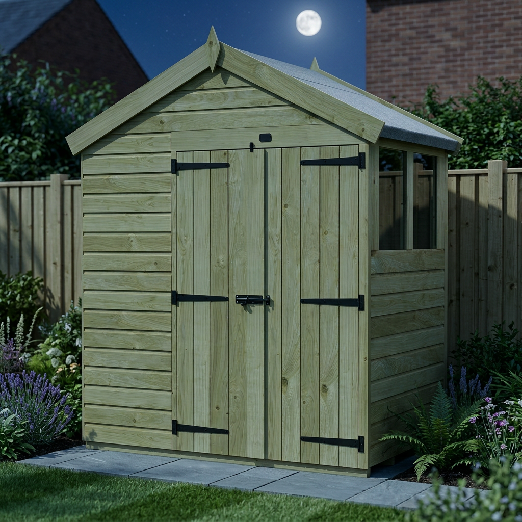 7 x 4 Apex Shed (Double Door, With Windows) - view 4