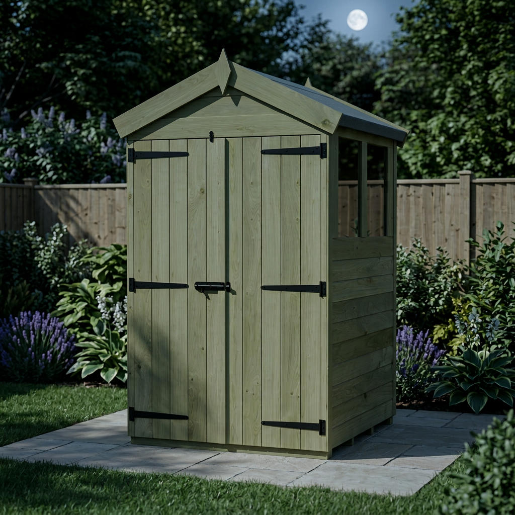 4 x 4 Apex Shed (Double Door, With Windows) - view 4