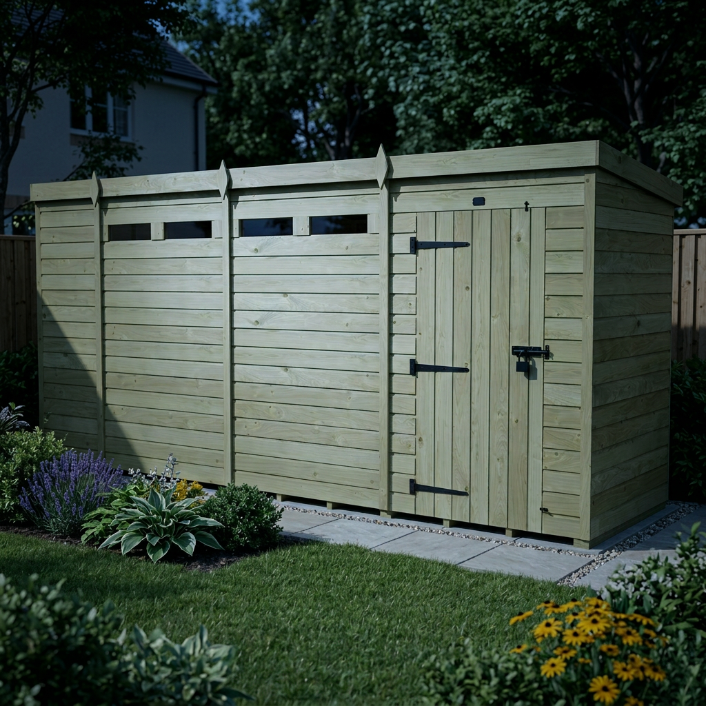 15 x 4 Security Pent Shed - view 5
