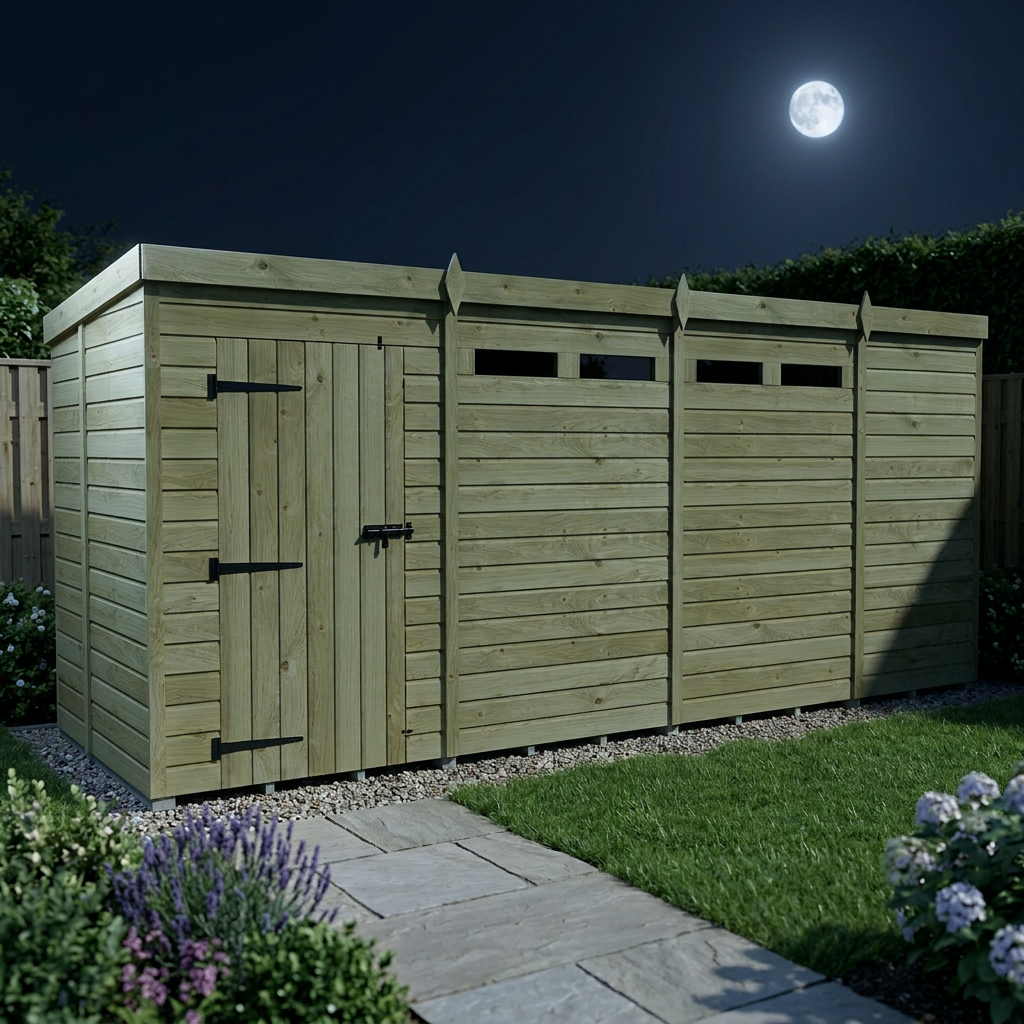 15 x 5 Security Pent Shed - view 4