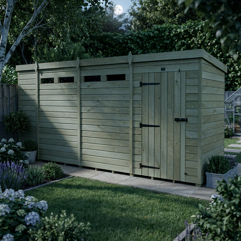 14 x 4 Security Pent Shed - Security Pent Shed