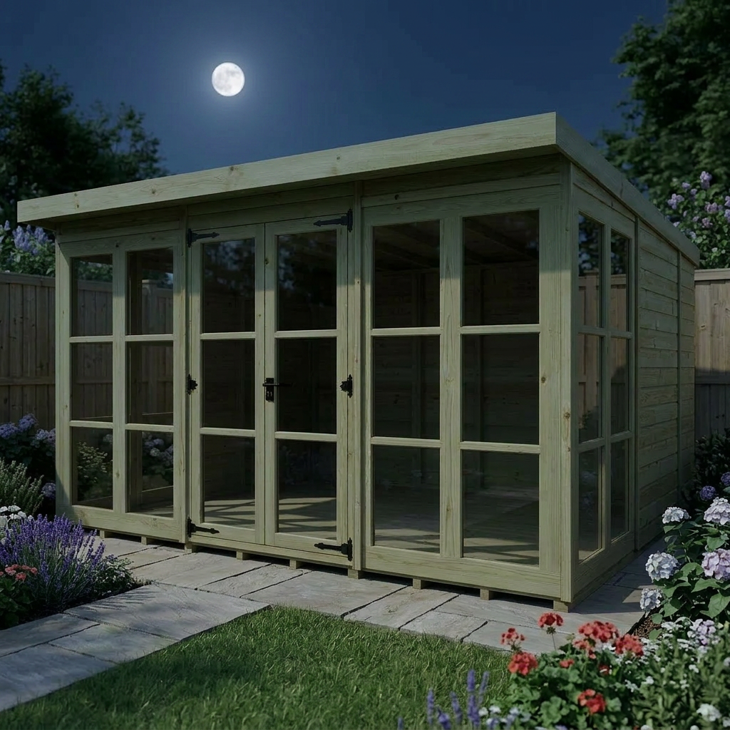 12 x 10 Georgian Window Pent Summer House - view 4