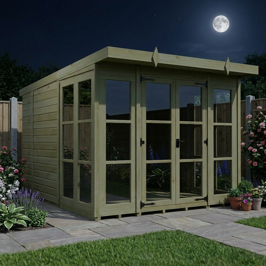 8 x 10 Georgian Window Pent Summer House - view 6