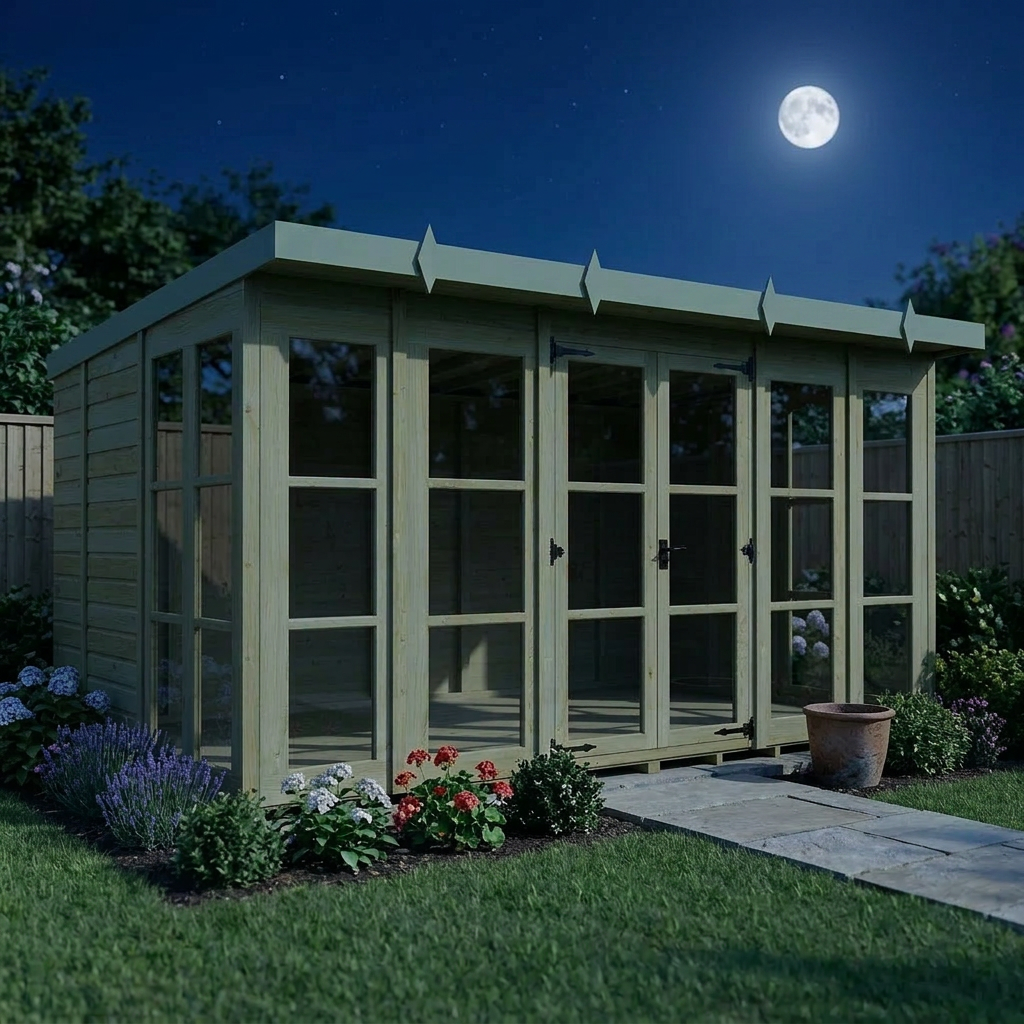 16 x 9 Georgian Window Pent Summer House - view 5
