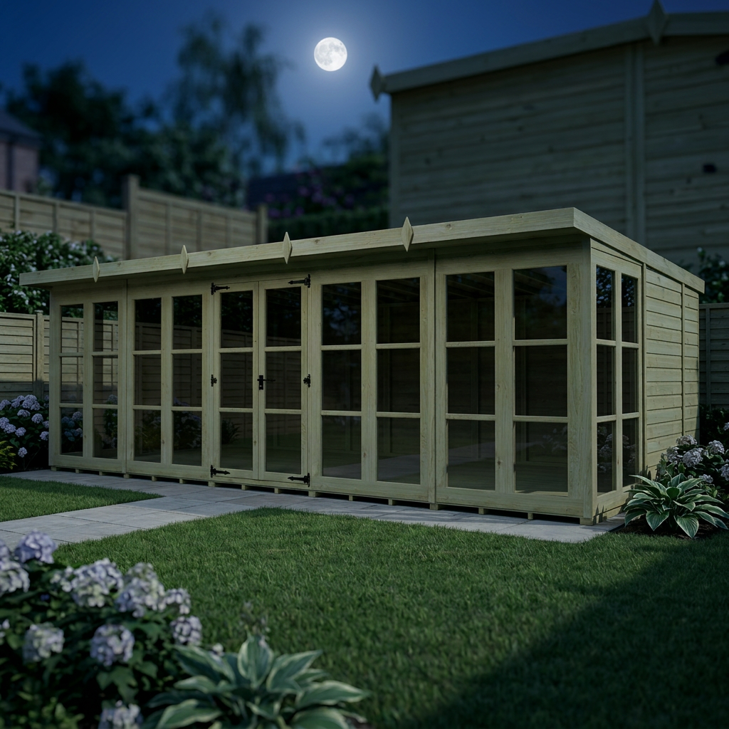 20 x 10 Georgian Window Pent Summer House - view 5