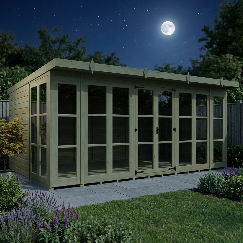 16 x 10 Georgian Window Pent Summer House - view 5