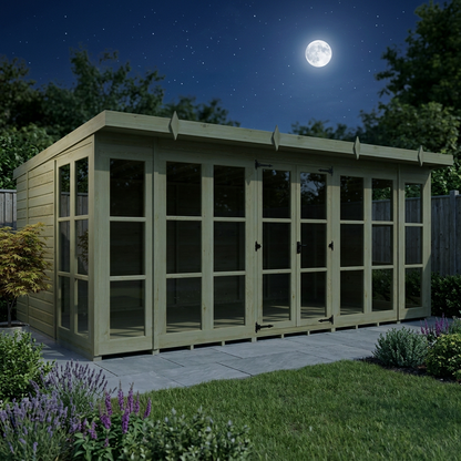 16 x 10 Georgian Window Pent Summer House - view 5